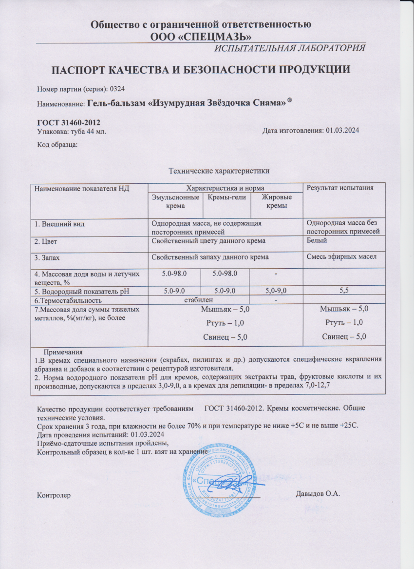 Паспорт №032024